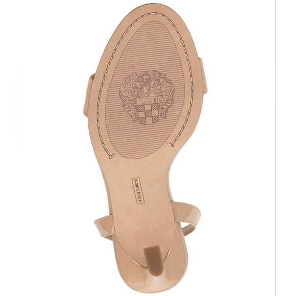 Vince Camuto Women's Penelopy Tan Patent Leather Dress Ankle Strap Sandals Size9 - Picture 6 of 13